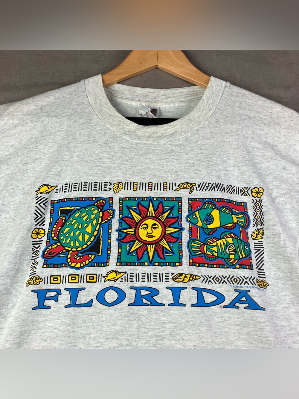 Vintage 90’s Florida Graphic Short Sleeve T Shirt Men’s Size XL Fruit Of Loom. I